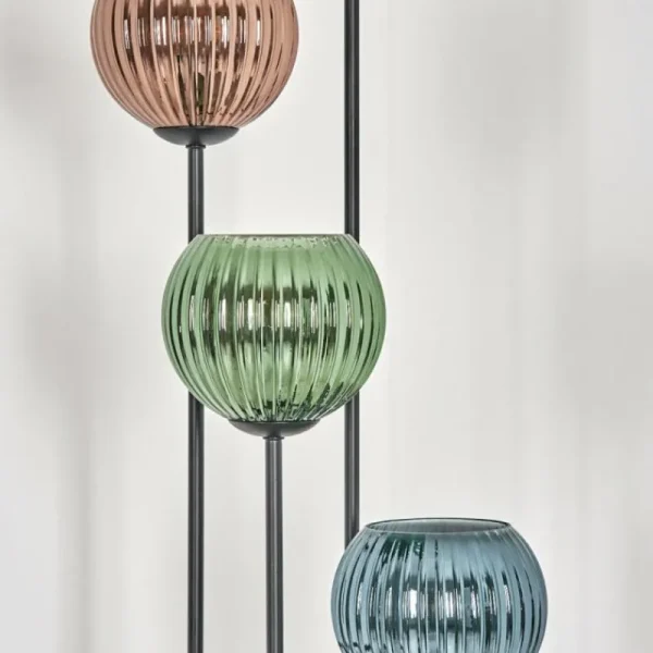 hofstein Koyoto Lampadaire 30 cm Bois clair, Noir, 4 lumières* Lampes Modernes