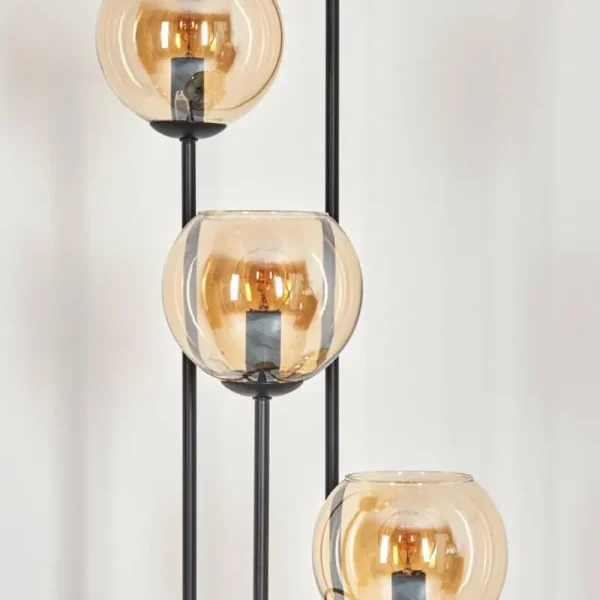 hofstein Koyoto Lampadaire 30 cm Bois foncé, Noir, 4 lumières* Lampes Modernes