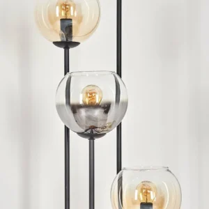 hofstein Koyoto Lampadaire 30 cm Bois clair, Noir, 4 lumières* Lampes Modernes