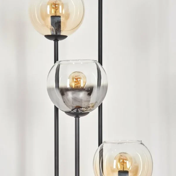 hofstein Koyoto Lampadaire 30 cm Bois clair, Noir, 4 lumières* Lampes Modernes