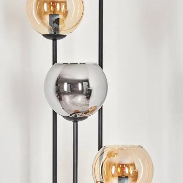 hofstein Koyoto Lampadaire 30 cm Bois clair, Noir, 4 lumières* Lampes Modernes