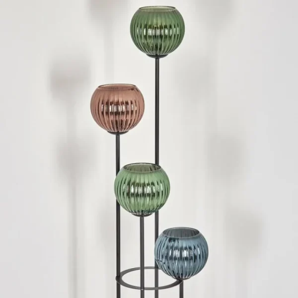 hofstein Koyoto Lampadaire 30 cm Bois clair, Noir, 4 lumières* Lampes Modernes