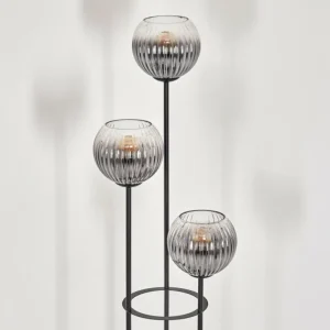 hofstein Koyoto Lampadaire 30 cm Bois clair, Noir, 3 lumières* Lampes Modernes