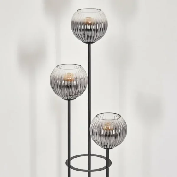 hofstein Koyoto Lampadaire 30 cm Bois clair, Noir, 3 lumières* Lampes Modernes