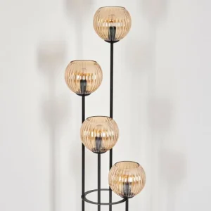 hofstein Koyoto Lampadaire 30 cm Bois clair, Noir, 4 lumières* Lampes Modernes