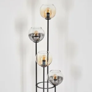 hofstein Koyoto Lampadaire 30 cm Bois foncé, Noir, 4 lumières* Lampes Modernes