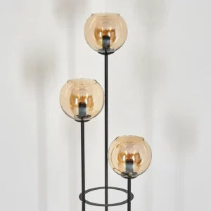 hofstein Koyoto Lampadaire 30 cm Bois foncé, Noir, 3 lumières* Lampes Modernes