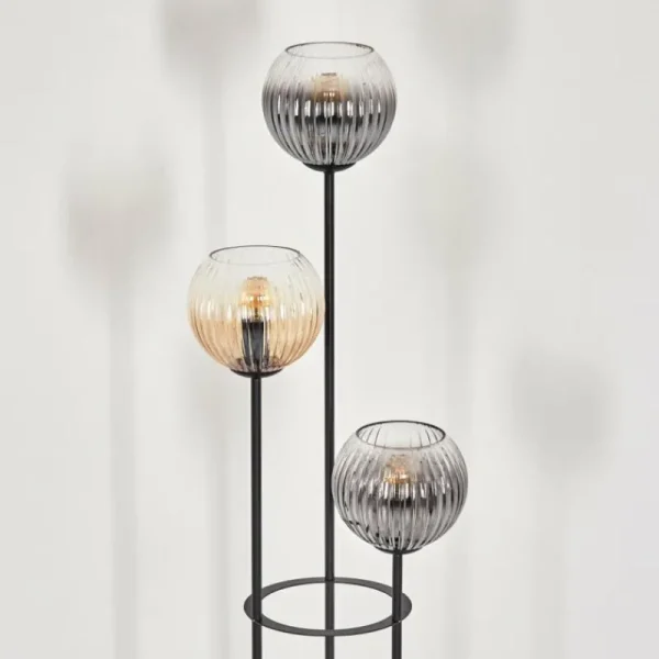 hofstein Koyoto Lampadaire 30 cm Bois clair, Noir, 3 lumières* Lampes Modernes
