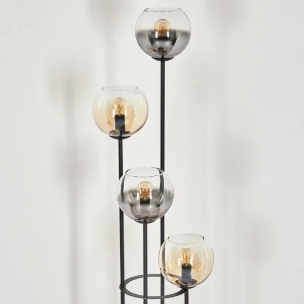 hofstein Koyoto Lampadaire 30 cm Bois clair, Noir, 4 lumières* Lampes Modernes