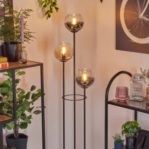 hofstein Koyoto Lampadaire 30 cm Bois clair, Noir, 3 lumières* Lampes Modernes