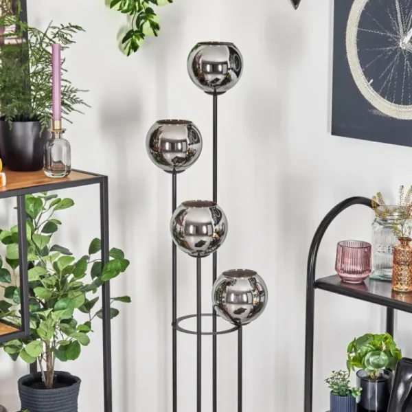 hofstein Koyoto Lampadaire 30 cm Chrome, Fumé, 4 lumières* Lampes Modernes