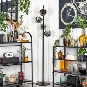 hofstein Koyoto Lampadaire 31 cm Chrome, Fumé, 4 lumières* Lampes Modernes