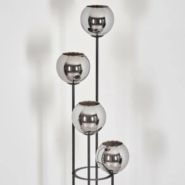 hofstein Koyoto Lampadaire 30 cm Chrome, Fumé, 4 lumières* Lampes Modernes