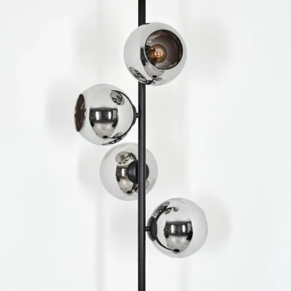 hofstein Koyoto Lampadaire 31 cm Chrome, Fumé, 4 lumières* Lampes Modernes