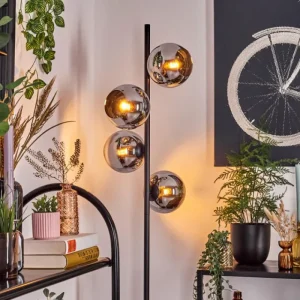 hofstein Koyoto Lampadaire 31 cm Chrome, Fumé, 4 lumières* Lampes Modernes