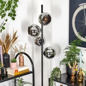 hofstein Koyoto Lampadaire 31 cm Chrome, Fumé, 4 lumières* Lampes Modernes