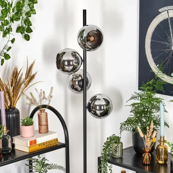 hofstein Koyoto Lampadaire 31 cm Chrome, Fumé, 4 lumières* Lampes Modernes