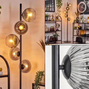 hofstein Koyoto Lampadaire 33 cm Clair, Fumé, 5 lumières* Lampes Modernes