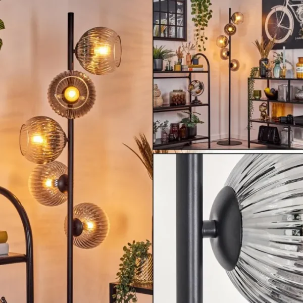 hofstein Koyoto Lampadaire 33 cm Clair, Fumé, 5 lumières* Lampes Modernes