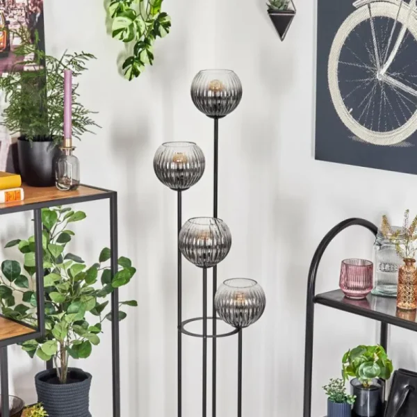 hofstein Koyoto Lampadaire 30 cm Clair, Fumé, 4 lumières* Lampes Modernes