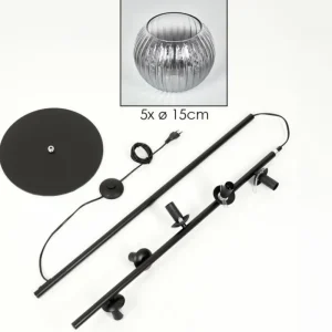 hofstein Koyoto Lampadaire 33 cm Clair, Fumé, 5 lumières* Lampes Modernes