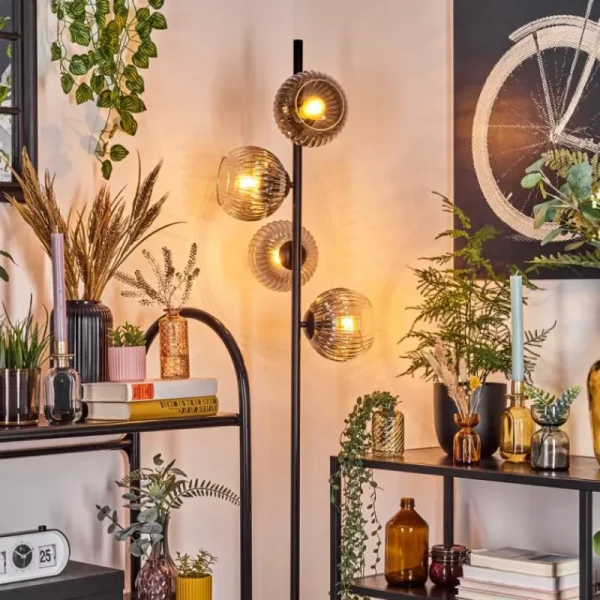 hofstein Koyoto Lampadaire 31 cm Clair, Fumé, 4 lumières* Lampes Modernes