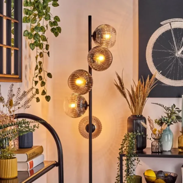 hofstein Koyoto Lampadaire 33 cm Clair, Fumé, 5 lumières* Lampes Modernes