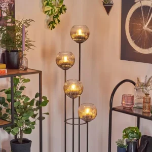 hofstein Koyoto Lampadaire 30 cm Clair, Fumé, 4 lumières* Lampes Modernes