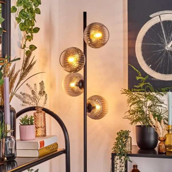 hofstein Koyoto Lampadaire 31 cm Clair, Fumé, 4 lumières* Lampes Modernes