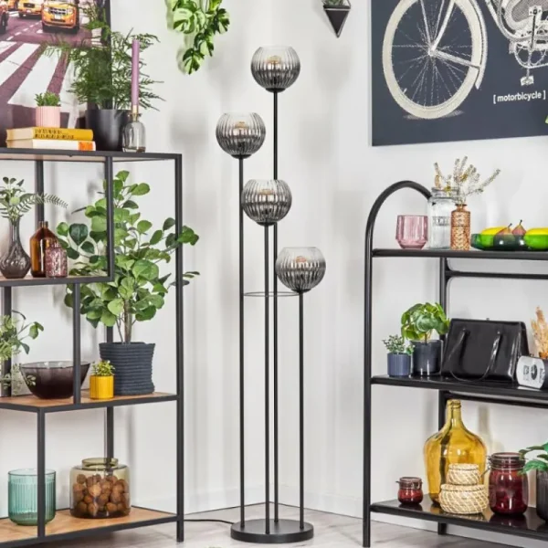 hofstein Koyoto Lampadaire 30 cm Clair, Fumé, 4 lumières* Lampes Modernes