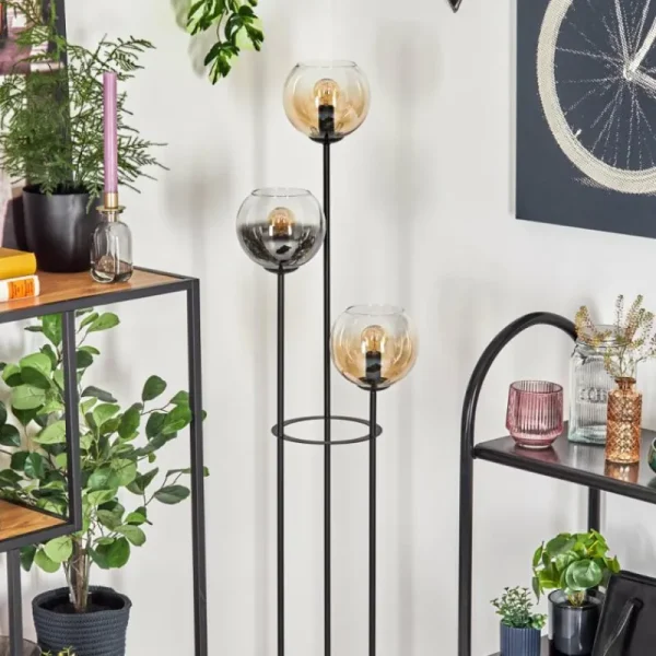hofstein Koyoto Lampadaire 30 cm Noir, 3 lumières* Lampes Modernes