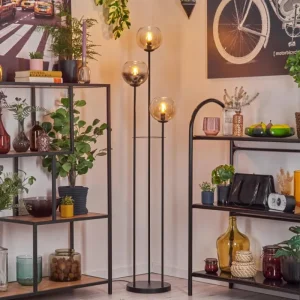 hofstein Koyoto Lampadaire 30 cm Noir, 3 lumières* Lampes Modernes