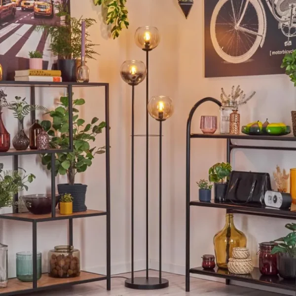 hofstein Koyoto Lampadaire 30 cm Noir, 3 lumières* Lampes Modernes