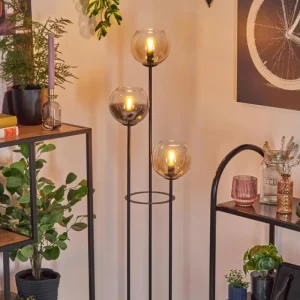 hofstein Koyoto Lampadaire 30 cm Noir, 3 lumières* Lampes Modernes