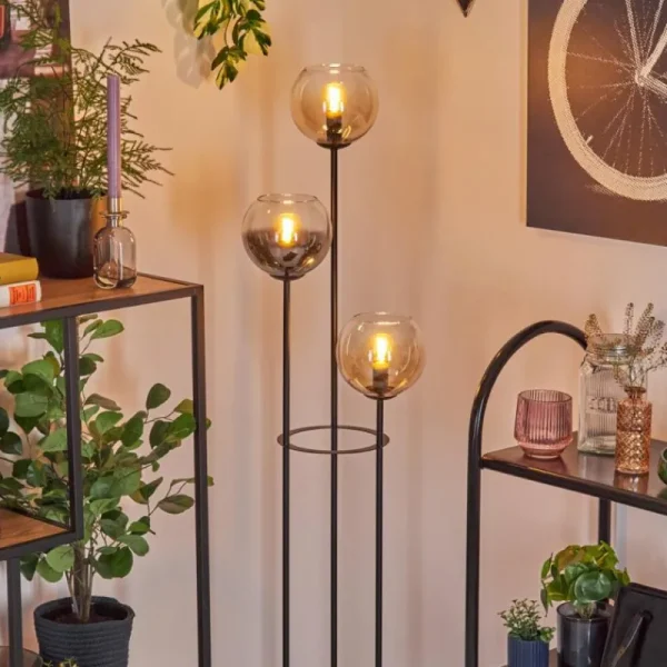 hofstein Koyoto Lampadaire 30 cm Noir, 3 lumières* Lampes Modernes