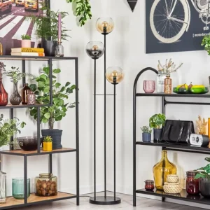 hofstein Koyoto Lampadaire 30 cm Noir, 3 lumières* Lampes Modernes