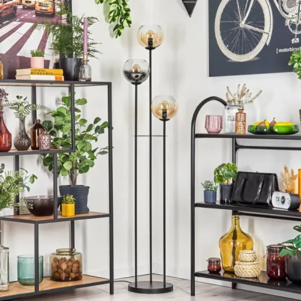 hofstein Koyoto Lampadaire 30 cm Noir, 3 lumières* Lampes Modernes