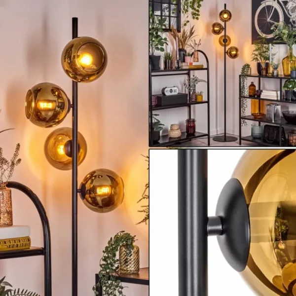 hofstein Koyoto Lampadaire 31 cm Or, 4 lumières* Lampes En Verre