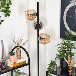hofstein Koyoto Lampadaire Ambre, Chrome, Fumé, 3 lumières* Lampes Modernes