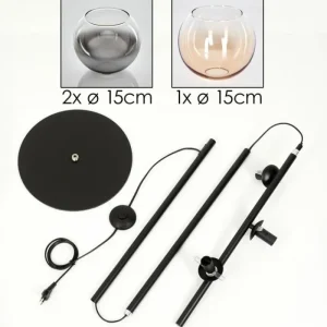 hofstein Koyoto Lampadaire Ambre, Clair, Fumé, 3 lumières* Lampes Modernes