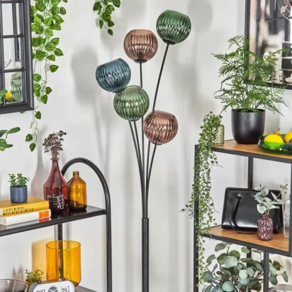 hofstein Koyoto Lampadaire Bleu, Vert, Cuivré, 5 lumières* Lampes Modernes