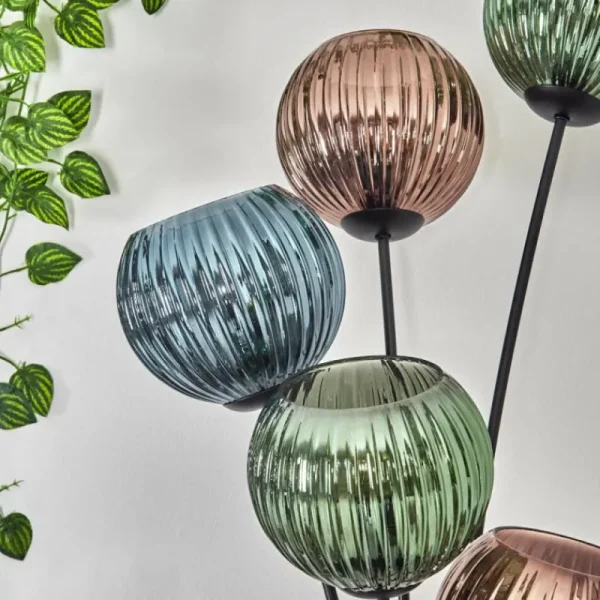 hofstein Koyoto Lampadaire Bleu, Vert, Cuivré, 5 lumières* Lampes Modernes