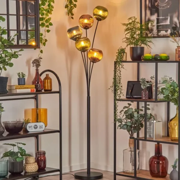 hofstein Koyoto Lampadaire Bleu, Vert, Cuivré, 5 lumières* Lampes Modernes