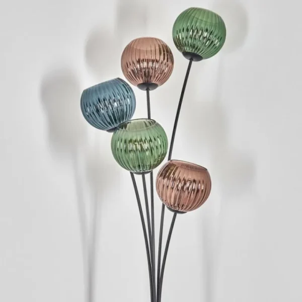 hofstein Koyoto Lampadaire Bleu, Vert, Cuivré, 5 lumières* Lampes Modernes