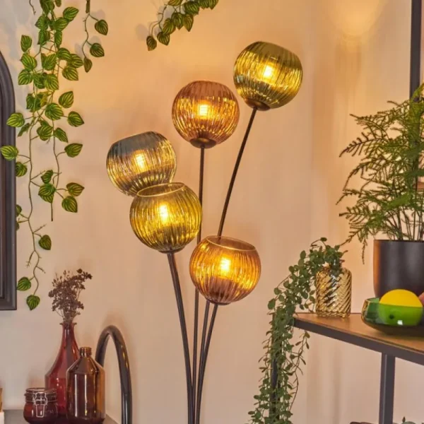 hofstein Koyoto Lampadaire Bleu, Vert, Cuivré, 5 lumières* Lampes Modernes