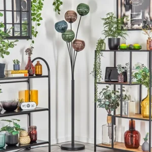 hofstein Koyoto Lampadaire Bleu, Vert, Cuivré, 5 lumières* Lampes Modernes