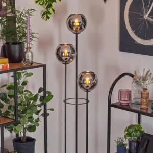 hofstein Koyoto Lampadaire Bois clair, Noir, 3 lumières* Lampes Modernes