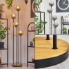 hofstein Koyoto Lampadaire Bois foncé, Noir, 4 lumières* Lampes Modernes