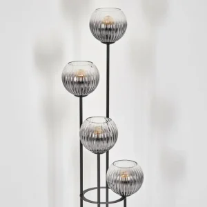 hofstein Koyoto Lampadaire Bois foncé, Noir, 4 lumières* Lampes Modernes