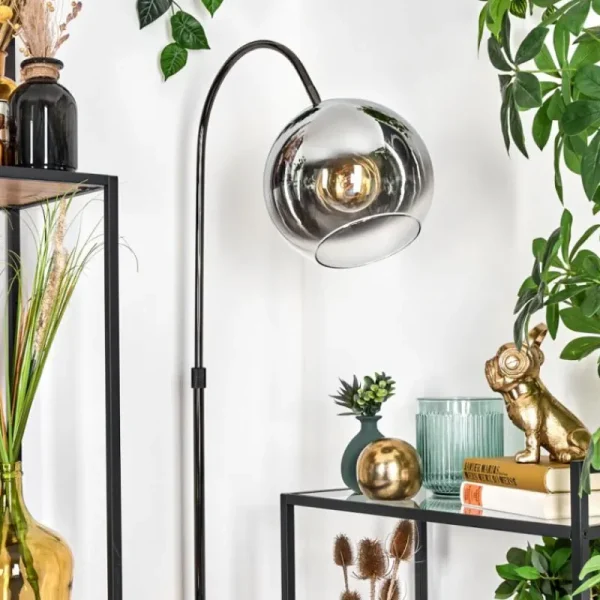 hofstein Koyoto Lampadaire Chrome, Noir, 1 lumière* Lampes Modernes